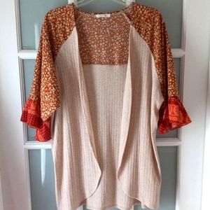 🌼 Maurices Cream Boho Flowered Cover-up Blazer Soft & Comfy Medium 🌼